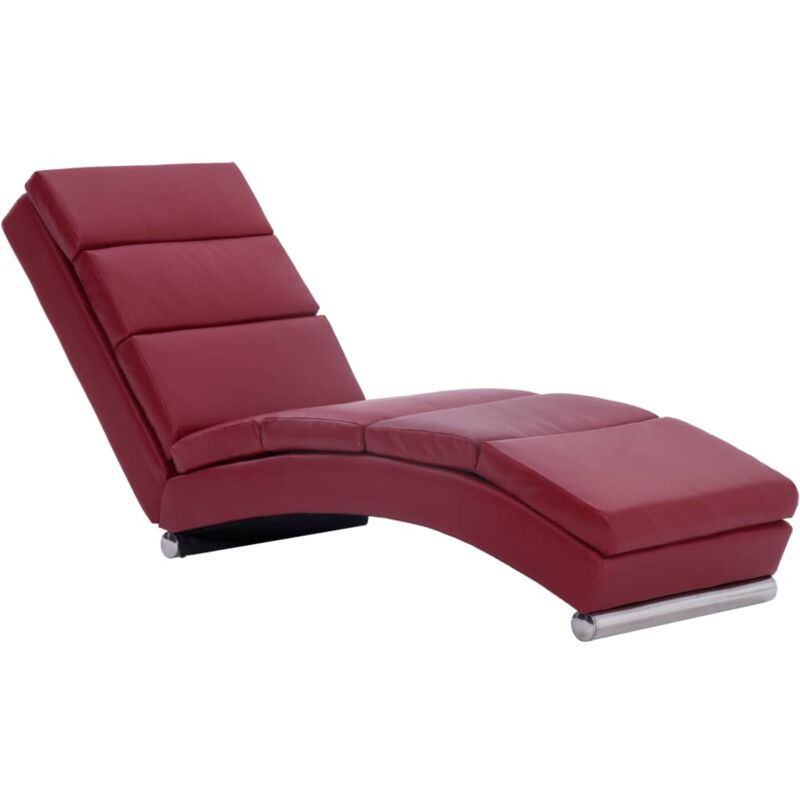 

vidaXL Diván de Cuero Sintético Vino Tinto - Rojo