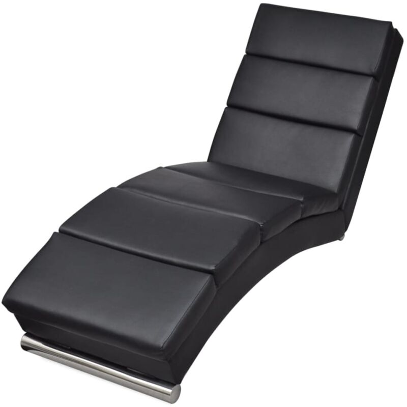 

Diván de Cuero Sintético Negro - Negro - Vidaxl