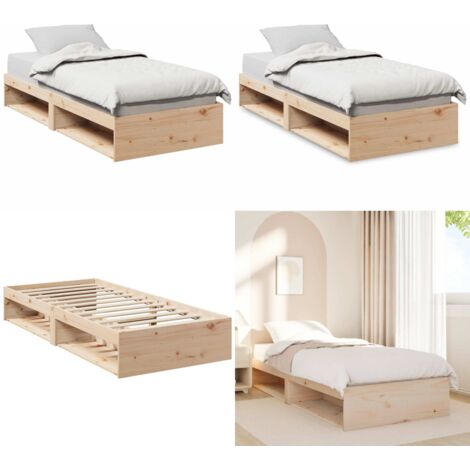 Diván sin colchón 100x200 cm madera maciza de pino - Cama de madera - Sofá cama