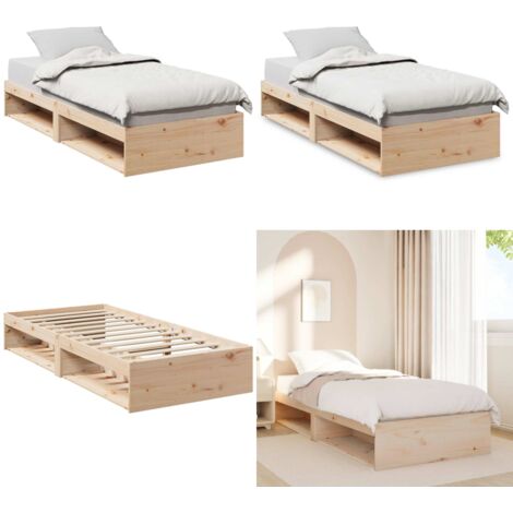 Diván sin colchón 75x190 cm madera maciza de pino - Cama de madera - Sofá cama