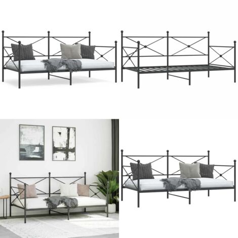 Diván sin colchón acero negro 100x190 cm - Acero negro - Sofá cama