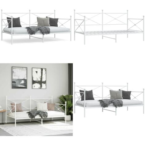 Diván sin colchón blanco 100x200 cm acero - Acero - Cama de invitados