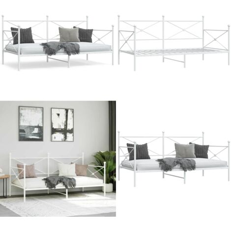 Diván sin colchón blanco 107x203 cm acero - Colchón para sofá cama - Sofá cama acero