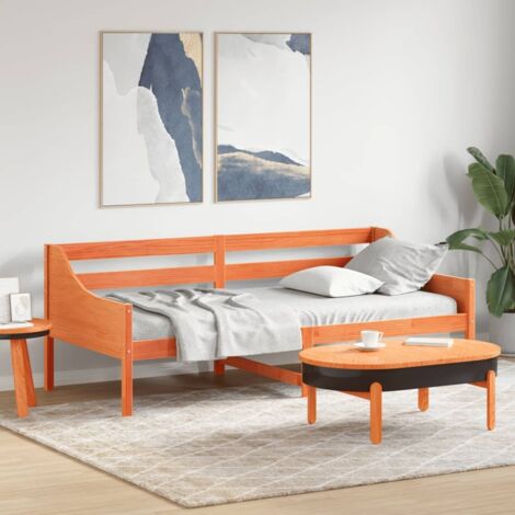 Diván sin colchón marrón cera 100x200 cm madera maciza de pino vidaXL