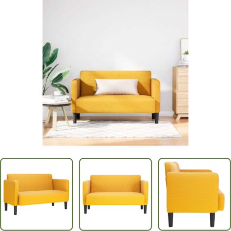Divanetto -  Divano Divanetto Giallo Chiaro 109cm Tessuto di Velluto a Coste