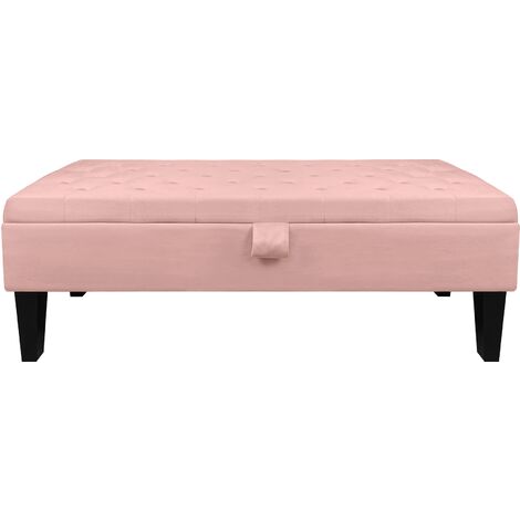 Divanetto In Velluto Panca Contenitore Pouf PortaOggetti Panca Sgabello A Pie Di Letto Cassapanca Ingresso Legno Massello Panchina Rosa