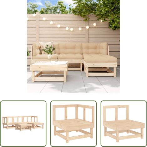 Divani da giardino -  Set Mobili da Giardino 5 pz in Legno Massello di Pino