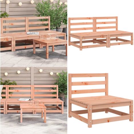 Divani Giardino Senza Braccioli 2pz 70x70x67cm Massello Douglas - Divano in legno - Divano senza braccioli