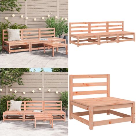 Divani Giardino Senza Braccioli 3pz 70x70x67cm Massello Douglas - Divano in legno - Divano senza braccioli