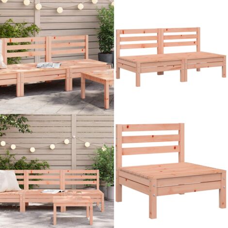 Divani Senza Braccioli da Giardino 2pz Legno Massello Douglas - Divano in legno - Divano senza braccioli