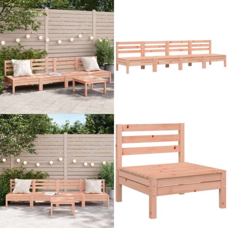 Divani Senza Braccioli da Giardino 4pz Legno Massello Douglas - Divano in legno - Divano senza braccioli
