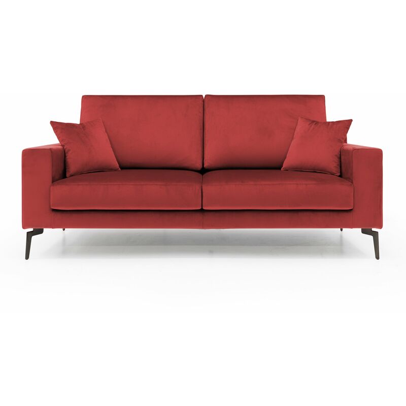 PRESTIGE Canapé en velours rouge 204 cm - Divani.store