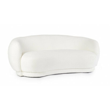 Divano 2 Posti 191x93x73 cm Tecla in Bouclè Bianco