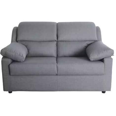 divano 2 posti bellahome "firenze" grigio tessuto sfoderabile e antimacchia, 150x95x93 cm