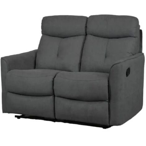 divano 2 posti bellahome "mia" con recliner manuale grigio antracite 127x90x101 cm