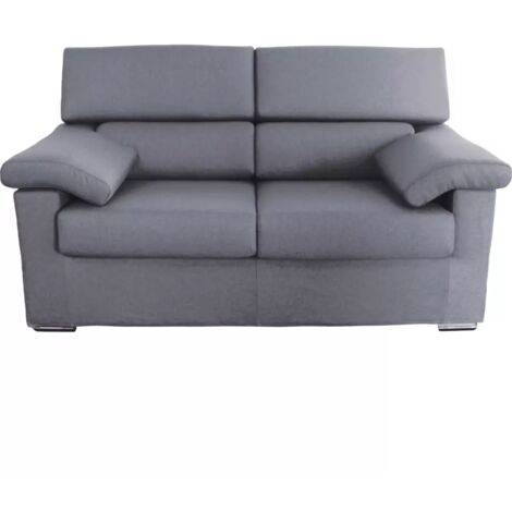 divano 2 posti bellahome "venezia" grigio tessuto sfoderabile e antimacchia, 160x93x93 cm