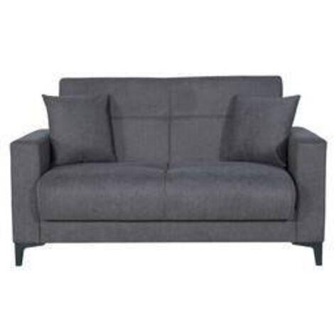 DIVANO 2 POSTI C/CASSETTONE BRAVO BACOS GRIGIO