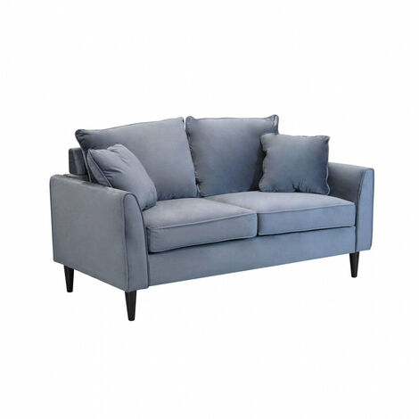 Divano 2 Posti Chandler 152x81x89 h cm in Velluto Grigio chiaro