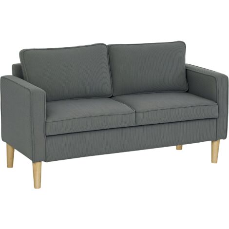 Divano 2 Posti con Spazio Contenitore e 2 Cuscini 140x63x79 cm Grigio