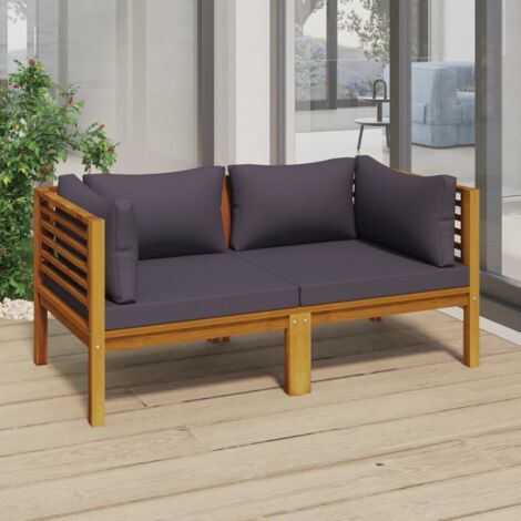 Divano 2 Posti da Giardino - Sofa da Giardino con Cuscino Legno Massello di Acacia BV925951 - BonneVie