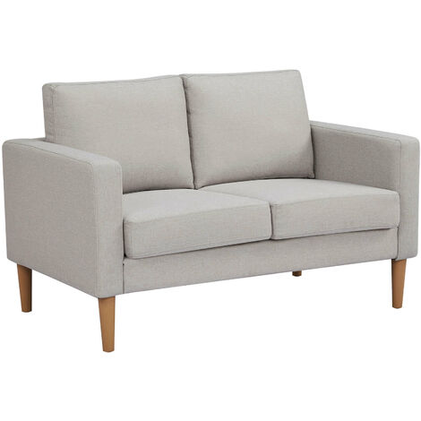 Divano 2 posti da interno con struttura in legno rivestito in poliestere Easy Life Lite - Beige