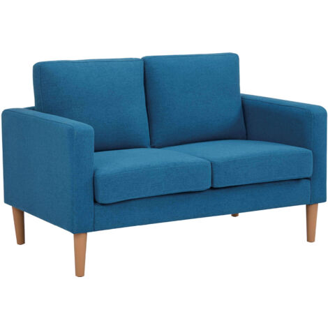 Divano 2 posti da interno con struttura in legno rivestito in poliestere Easy Life Lite -  Blue