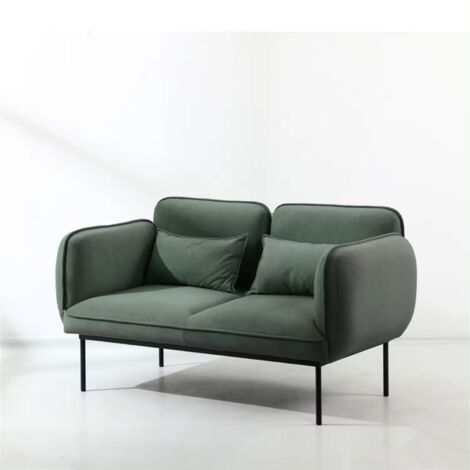 Divano 2 Posti Imbottito Elodie 150 cm in Tessuto Verde: Comfort e Stile Moderno
