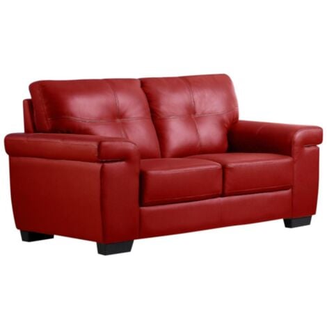 Divano 2 posti in pelle Rosso - HAZEL