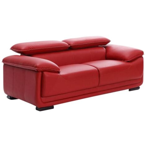 Divano 2 posti in pelle Rosso - MACELO