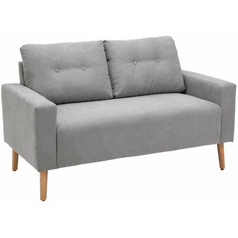 Divano 2 Posti in Tessuto 15x76x88 cm  Grigio