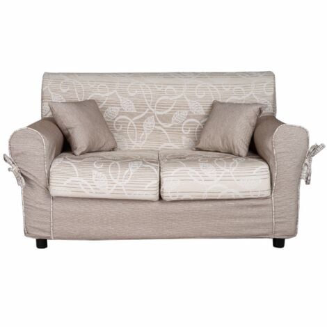 Divano 2 posti in tessuto sfoderabile 150 cm PANAMA Beige Chiaro
