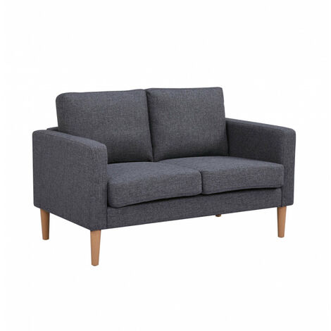 Divano 2 Posti Ramsey 137x73x82 h cm in Tessuto Grigio scuro