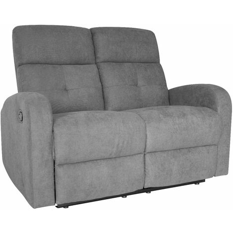 Divano 2 posti 2 recliner elettrici grigio scuro Brienz