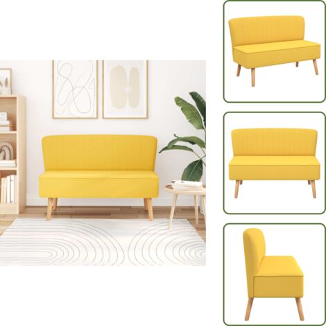 Divano 2 posti - vidaXL Divano in Tessuto 117x55,5x77 cm Giallo - Divano in legno