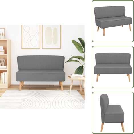 Divano 2 posti - vidaXL Divano in Tessuto 117x55,5x77 cm Grigio Chiaro - Divano in legno