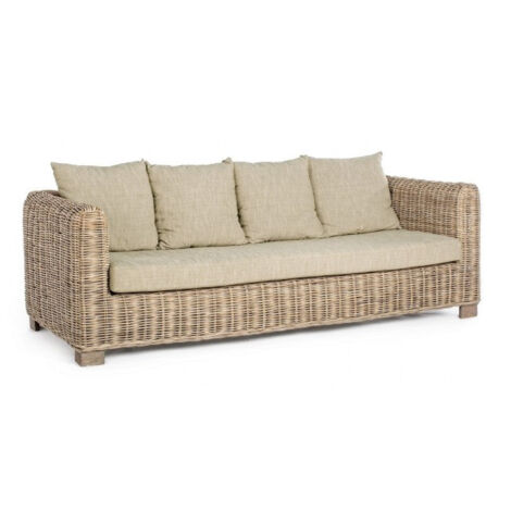 Divano 3 Posti 210x90x83h cm con Cuscini Fortaleza
