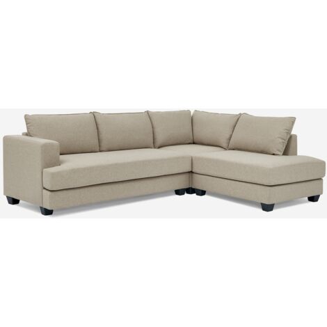 MODUS SOFÀ Divano 3 posti angolare di design con penisola in tessuto beige Avior