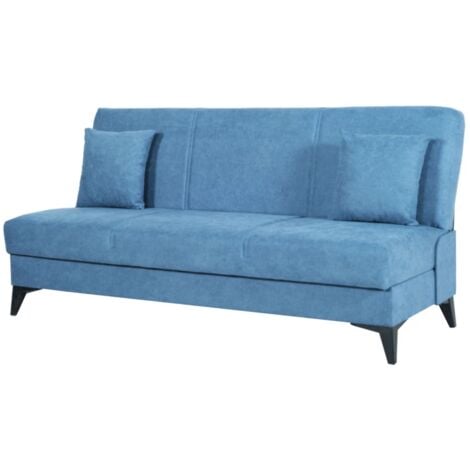 divano 3 posti bellahome "abete" blu 185x78x90 cm