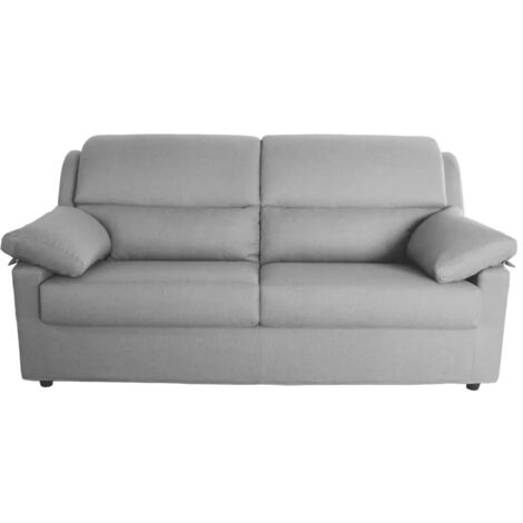 divano 3 posti bellahome "firenze" beige tessuto sfoderabile e antimacchia, 190x95x93 cm