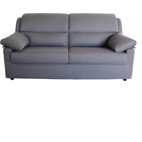 divano 3 posti bellahome "firenze" grigio tessuto sfoderabile e antimacchia, 190x95x93 cm
