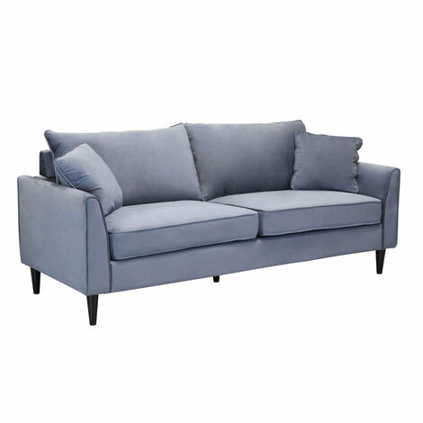 Divano 3 Posti Chandler 196x81x89 h cm in Velluto Grigio chiaro