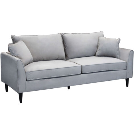 Divano 3 posti da interno con struttura in legno rivestito in velluto cuscini inclusi Perfect Things - DarkSlateBlue