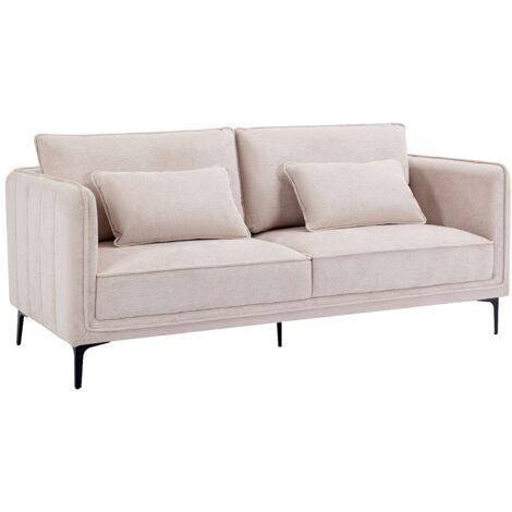 Divano 3 posti in Tessuto Beige - TORMELDA