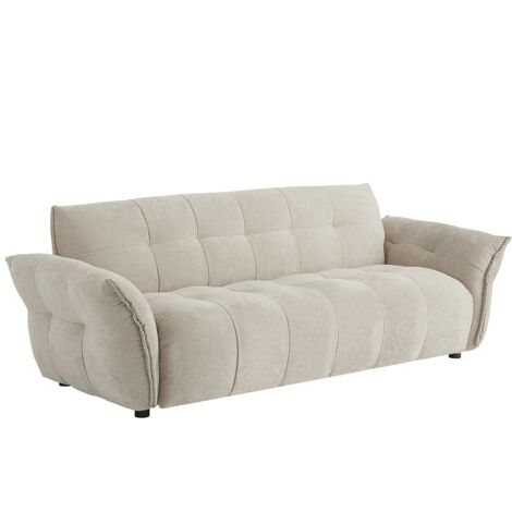 Divano 3 posti in Tessuto chiné Beige - NAPIZO