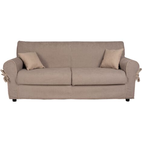 Divano 3 posti in tessuto sfoderabile imbottito VERONA 200 cm GRIGIO bordino CHIARO