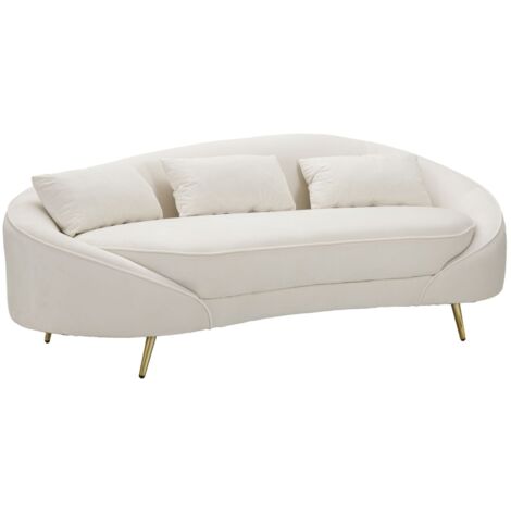 DIVANO 3 POSTI OSLO C/CUSCINI CREMA CM 185X84X68