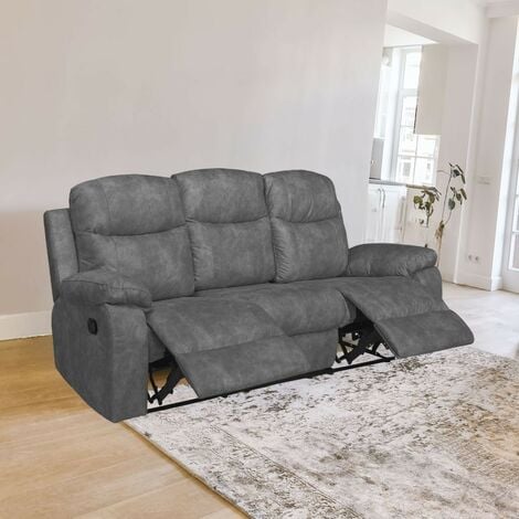 Divano 3+2 posti con 1 recliner in tessuto modello Ellis - Offerte Divani