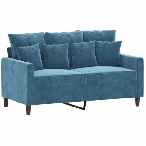Divano a 2 Posti Blu 120 cm in Velluto vidaXL 201520