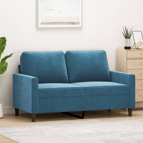 Divano a 2 Posti Blu 120 cm in Velluto vidaXL 722724