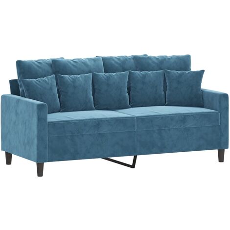 Divano a 2 Posti Blu 140 cm in Velluto vidaXL 444903